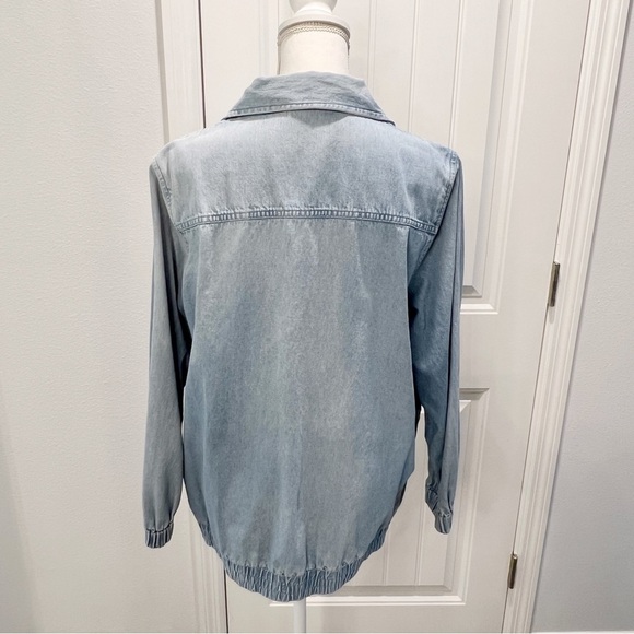 Vintage 80s Blair Light Denim Washed Zip Up Baggy Streetwear Denim Jacket Medium - Picture 5 of 13